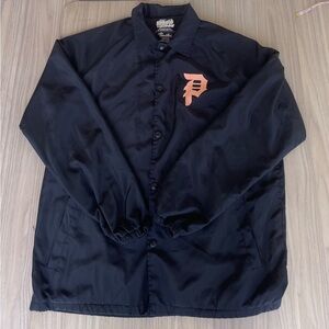 Naruto Shippuden Stylish Navy Windbreaker with Orange Accent